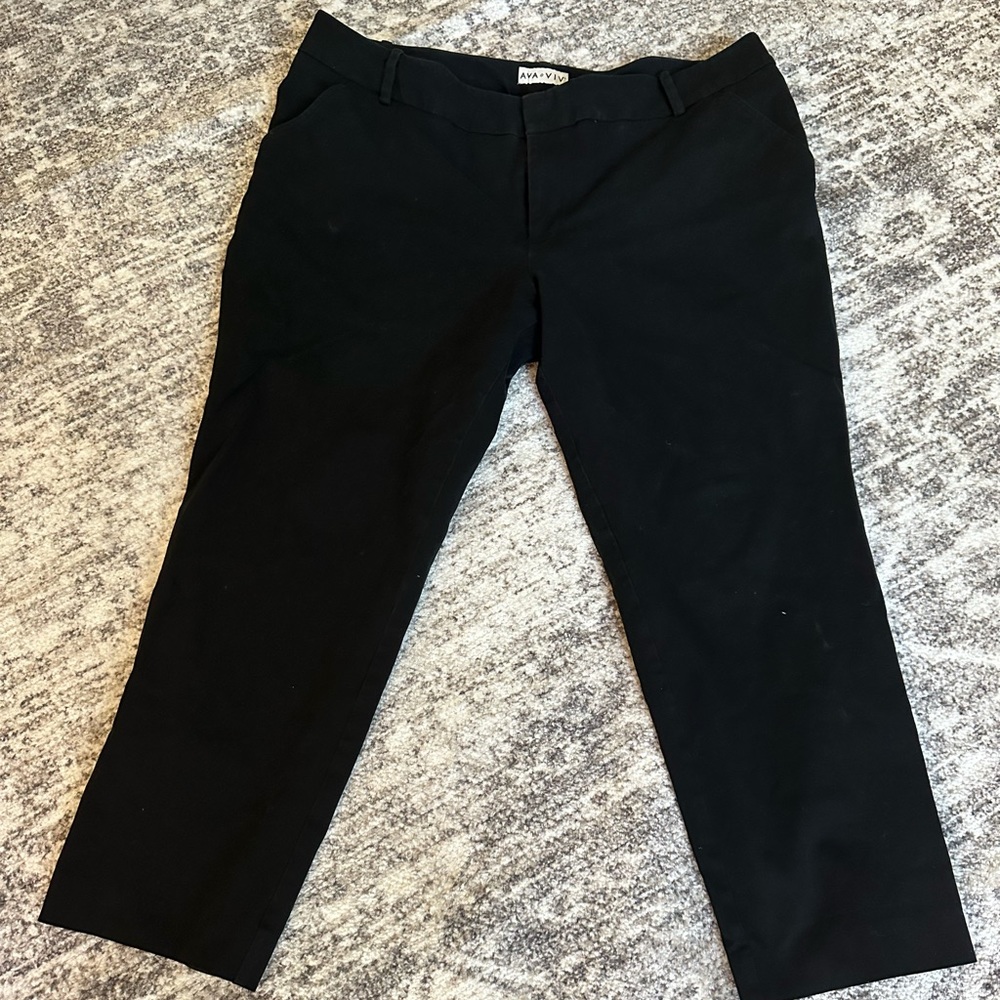 Ava & Viv black pants. 18W  Ankle length with stretch.